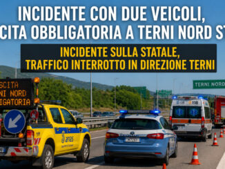 Traffico paralizzato sulla 675, chiusa carreggiata verso Terni