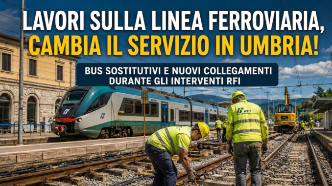 Lavori sulla linea ferroviaria, cambia il servizio in Umbria!