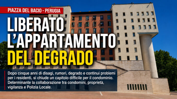 Appartamento del degrado liberato dopo cinque anni di duri disagi