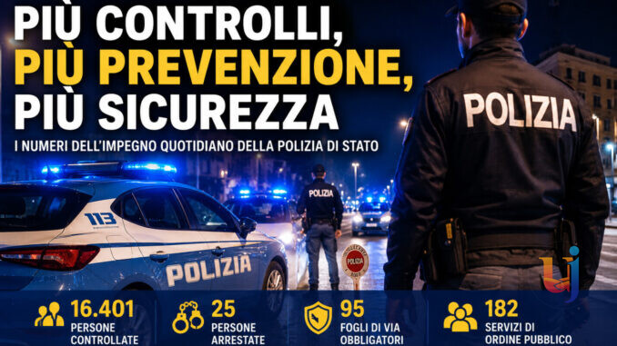 Sicurezza a Terni, 25 arresti e 163 denunce e 16.401 identificati