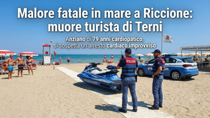 Malore fatale in mare a Riccione: muore 79enne di Terni