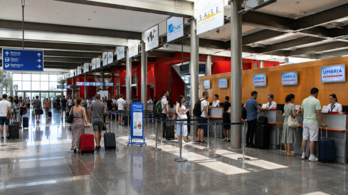 Aeroporto dell’Umbria, luglio firma nuovo record di traffico