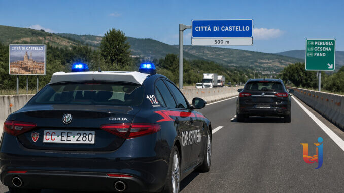Truffa ad anziana, fuga e inseguimento sulla E45, due arresti