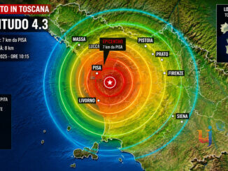 Forte scossa in Toscana, terremoto di magnitudo 4.3 a Pisa