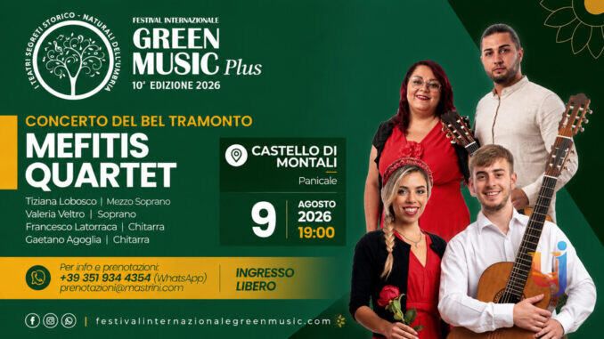 Musica al tramonto, il Mefitis Quartet suona a Montali