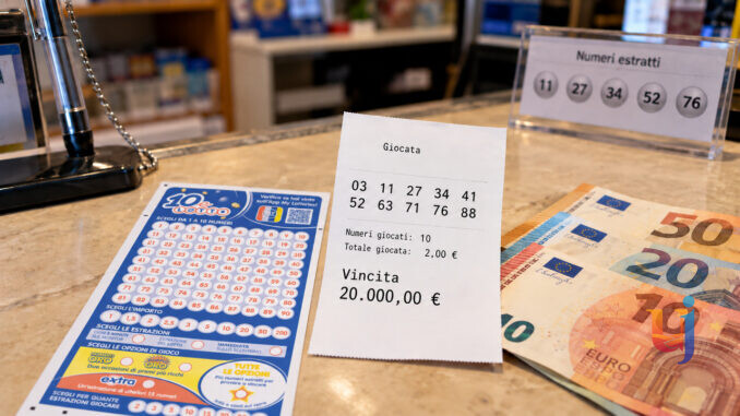 Colpo al 10eLotto, centrata vincita da 20mila euro a Perugia