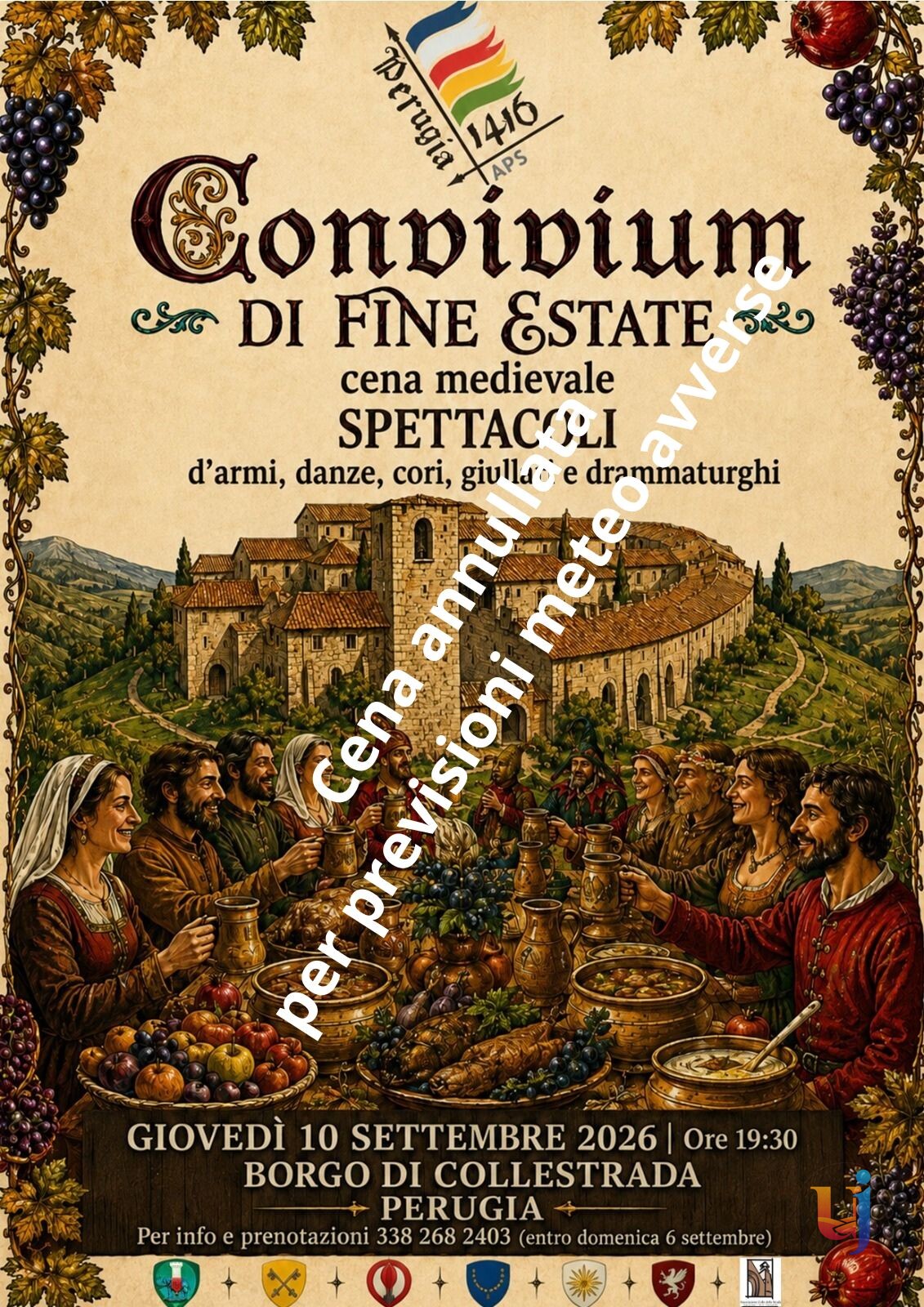Convivium di fine estate al borgo di Collestrada - Annullata -