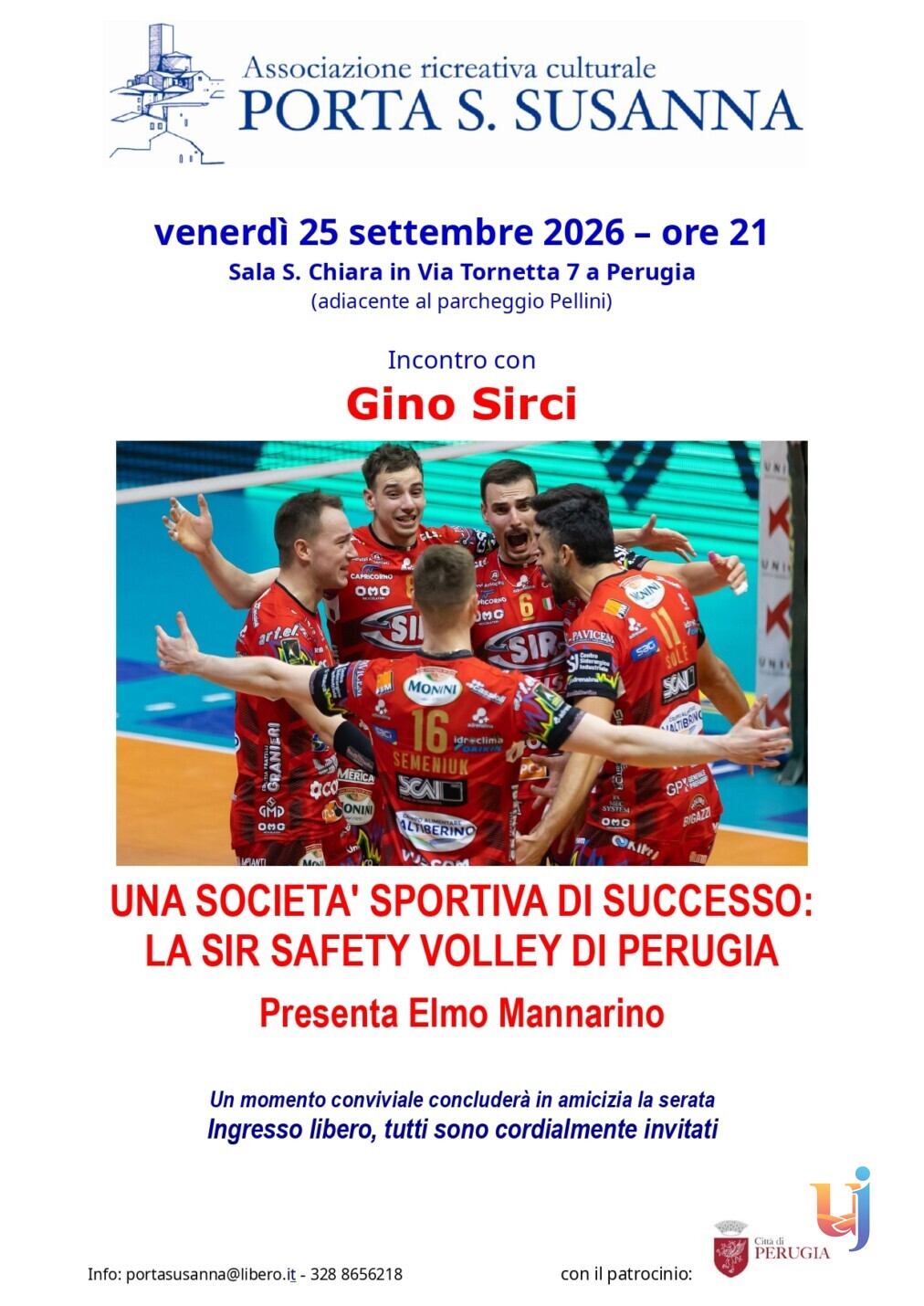 Gino Sirci della Sir Safety Volley ospite a Santa Susanna