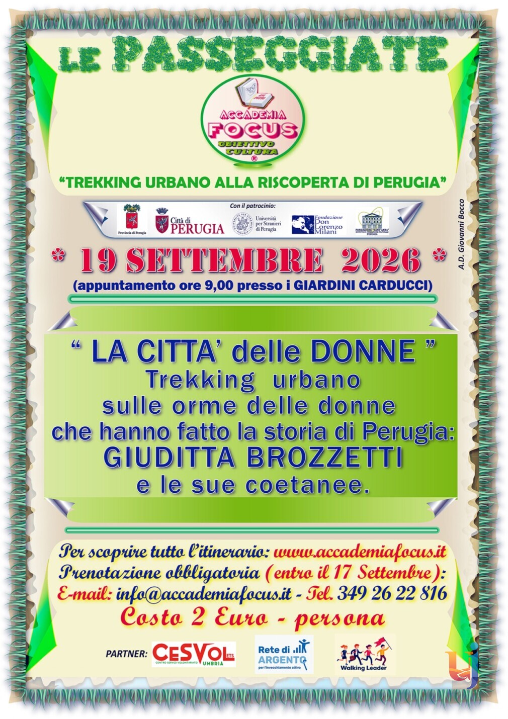 Accademia Focus e trekking urbano dedicato alle donne