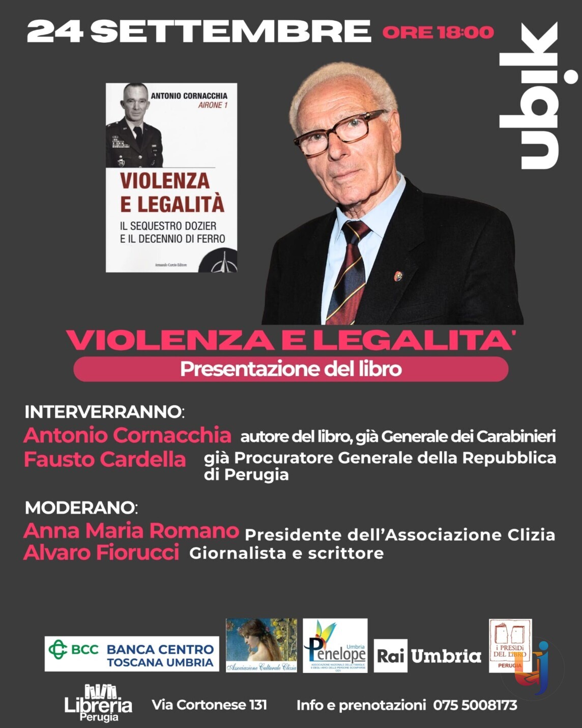 Il generale Antonio Cornacchia presenta il suo libro alla Ubik