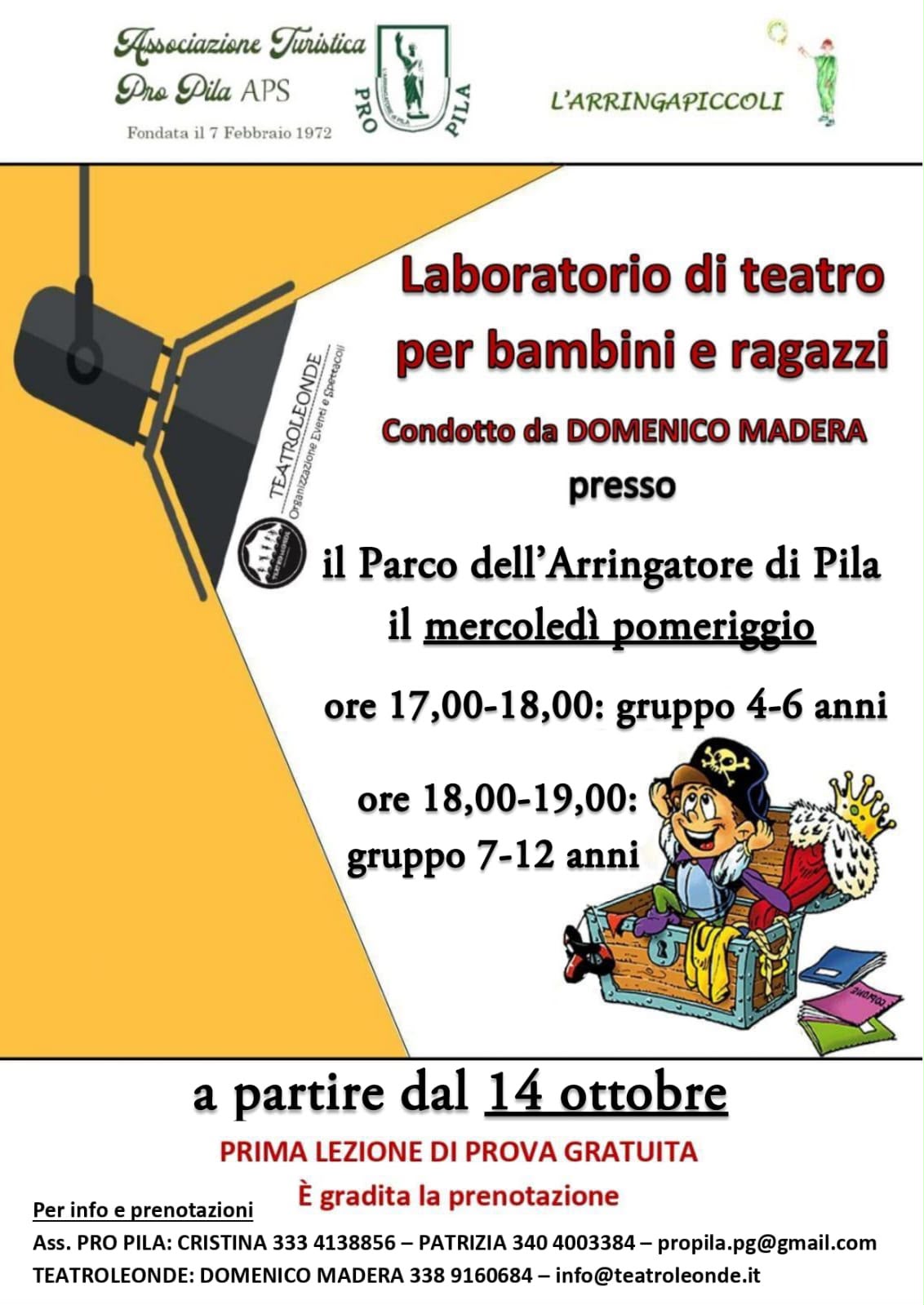 Riparte il laboratorio teatrale de L'Arringapiccoli