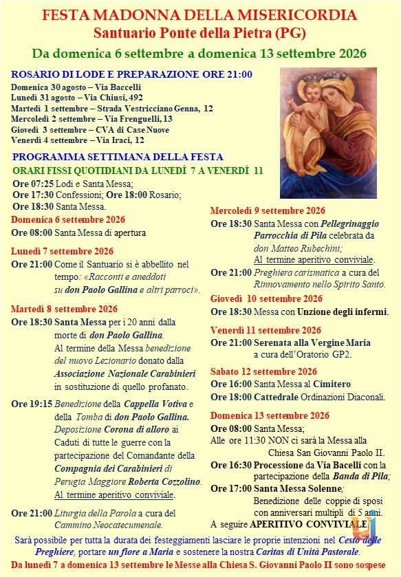 Cerimonia nuovo Lezionario al Santuario di Ponte della Pietra
