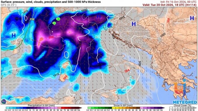 Piogge e nubifragi al Nord-Ovest, rischio accumuli di 200 mm