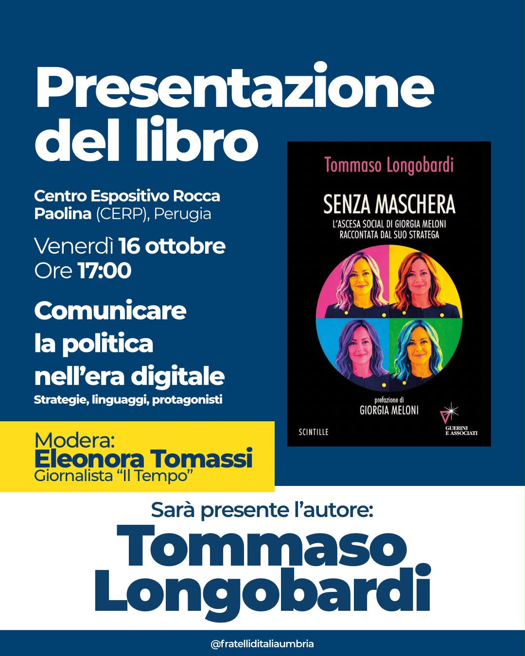 Tommaso Longobardi presenta il libro “Senza maschera” al CERP
