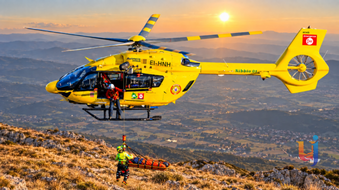Cade sulla ferrata del Gheppio a Gualdo Tadino salvato da Nibbio1